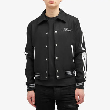 AMIRI Varsity Bones Jacket Black White