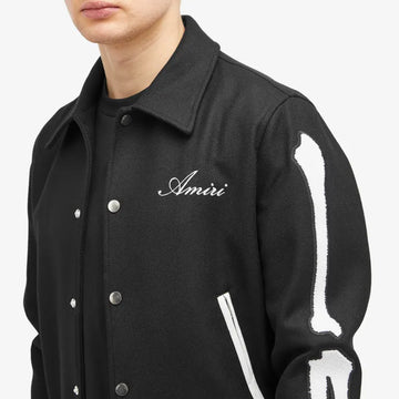 AMIRI Varsity Bones Jacket Black White